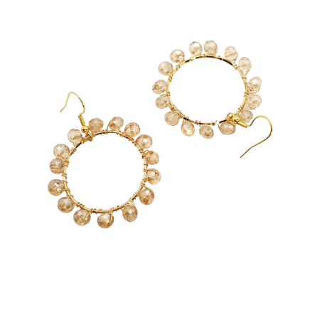 earrings circle with copper wire1 gold